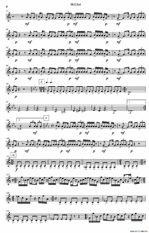 Mclibel（五重奏小提琴分谱）