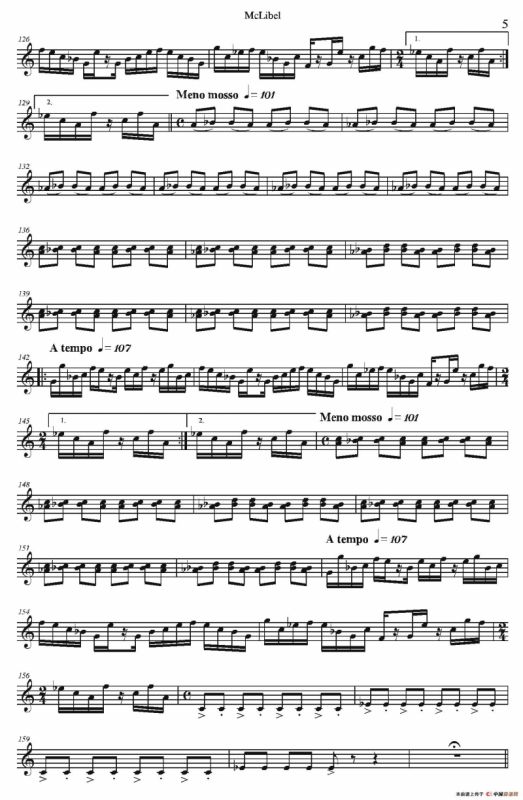 Mclibel（五重奏小提琴分谱）