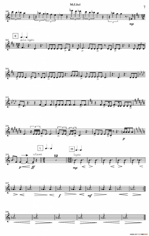 Mclibel（五重奏小提琴分谱）