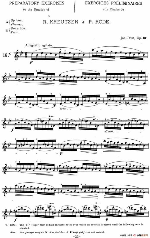 顿特24首小提琴练习曲 作品37—16