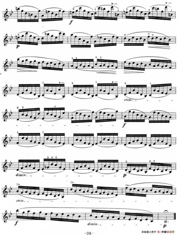 顿特24首小提琴练习曲 作品37—16