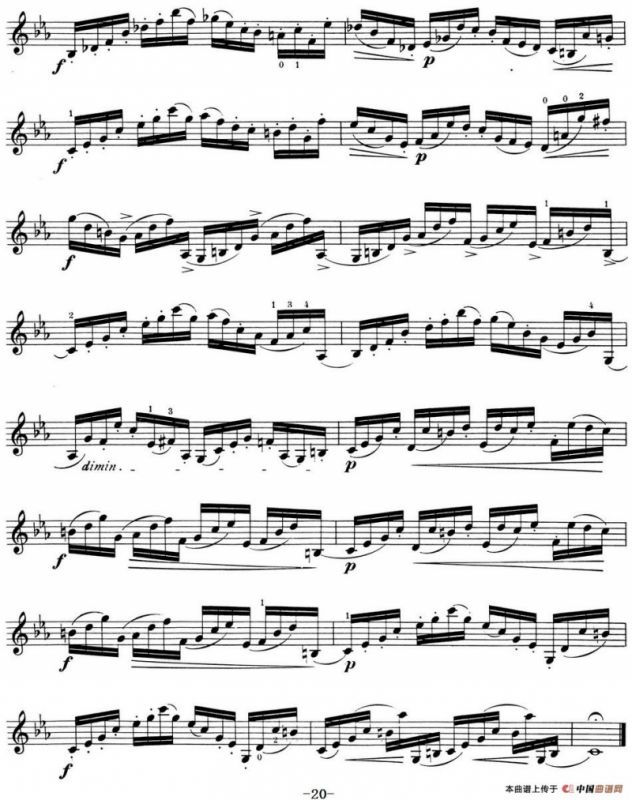 顿特24首小提琴练习曲 作品37—14