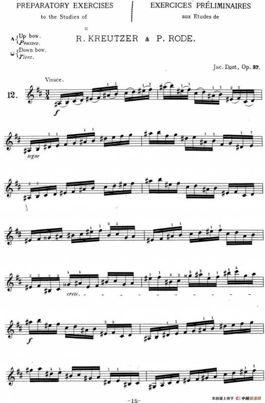 顿特24首小提琴练习曲 作品37—12