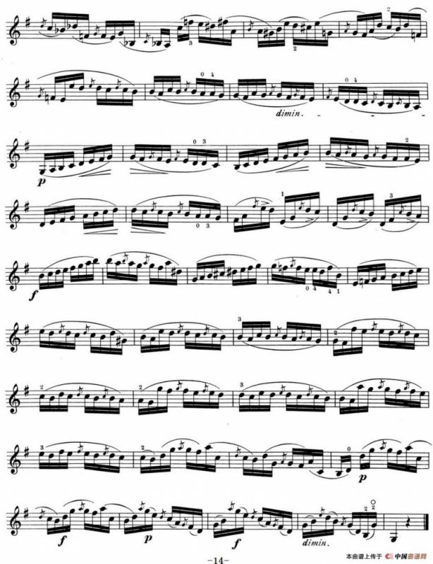 顿特24首小提琴练习曲 作品37—11