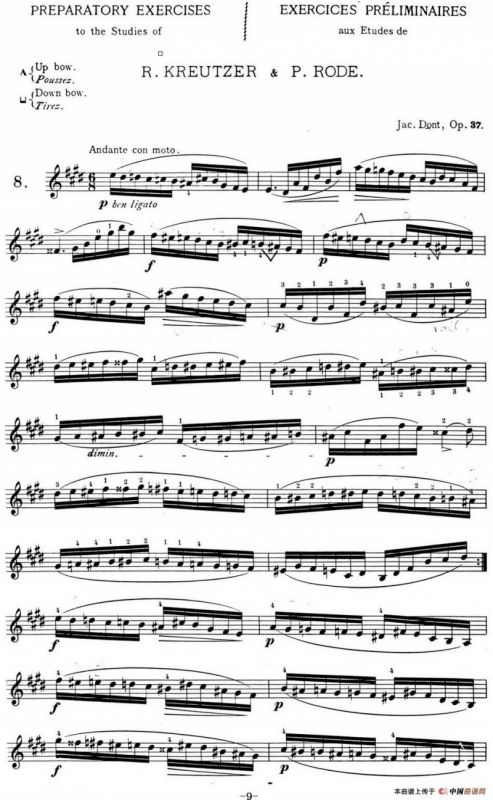 顿特24首小提琴练习曲 作品37—8