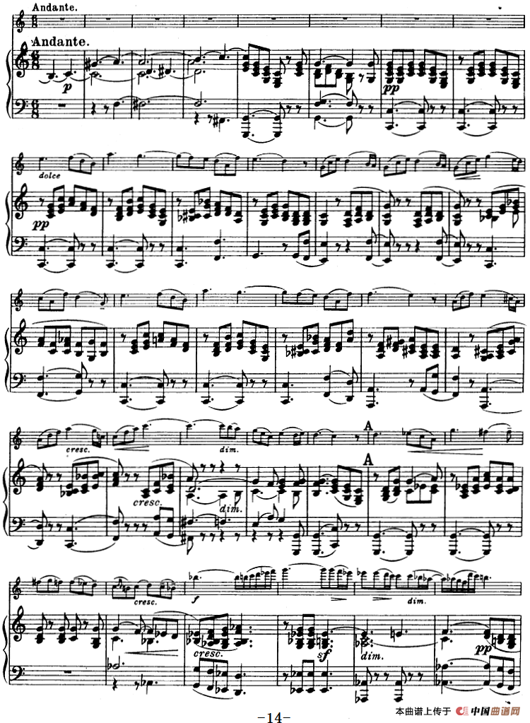 E小调协奏曲（Op.64）（小提琴+钢琴）