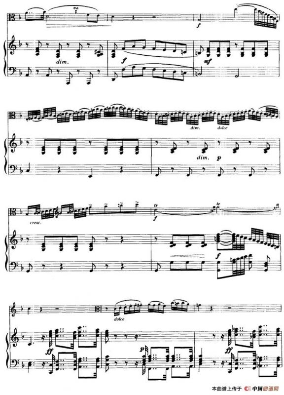 F大调浪漫曲（中提琴+钢琴伴奏）