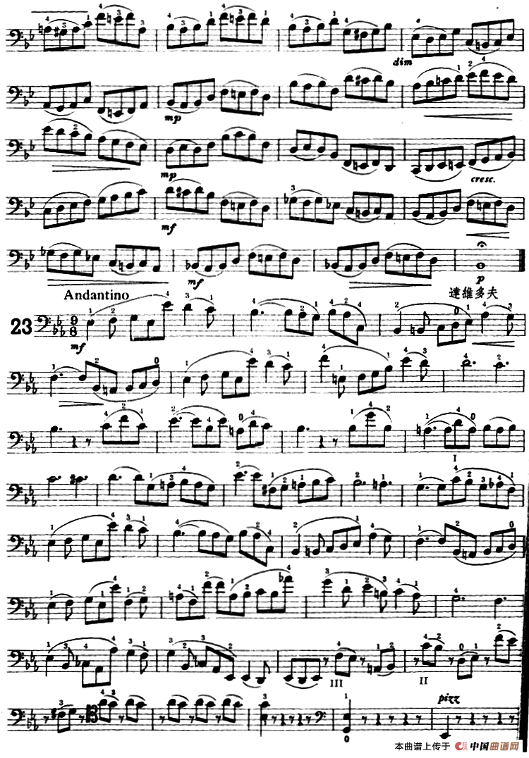 鲍斯特列姆大提琴练习曲（20-23）