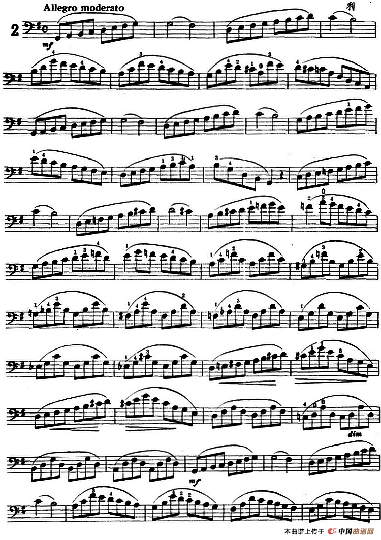 鲍斯特列姆大提琴练习曲（1—3）