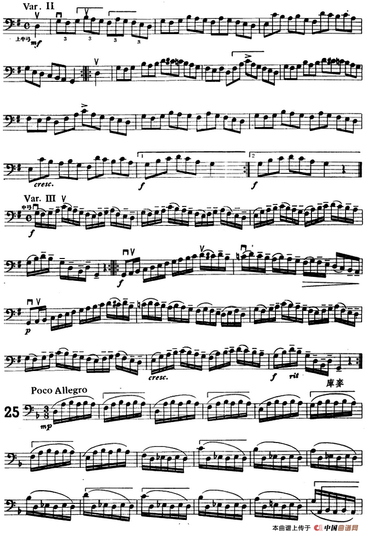 大提琴练习曲：大把位（22—33）