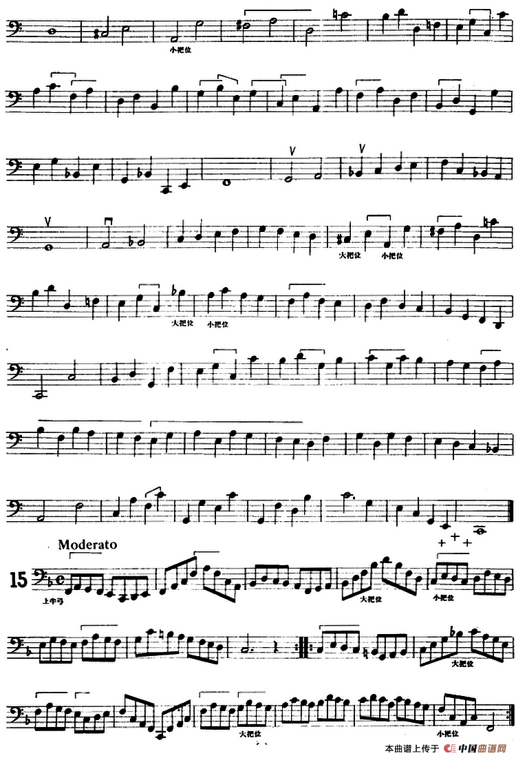 大提琴练习曲：大把位（10—15）