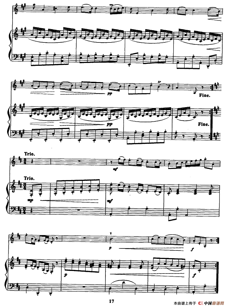 小步舞曲（博凯里尼作曲版、小提琴+钢琴伴奏）