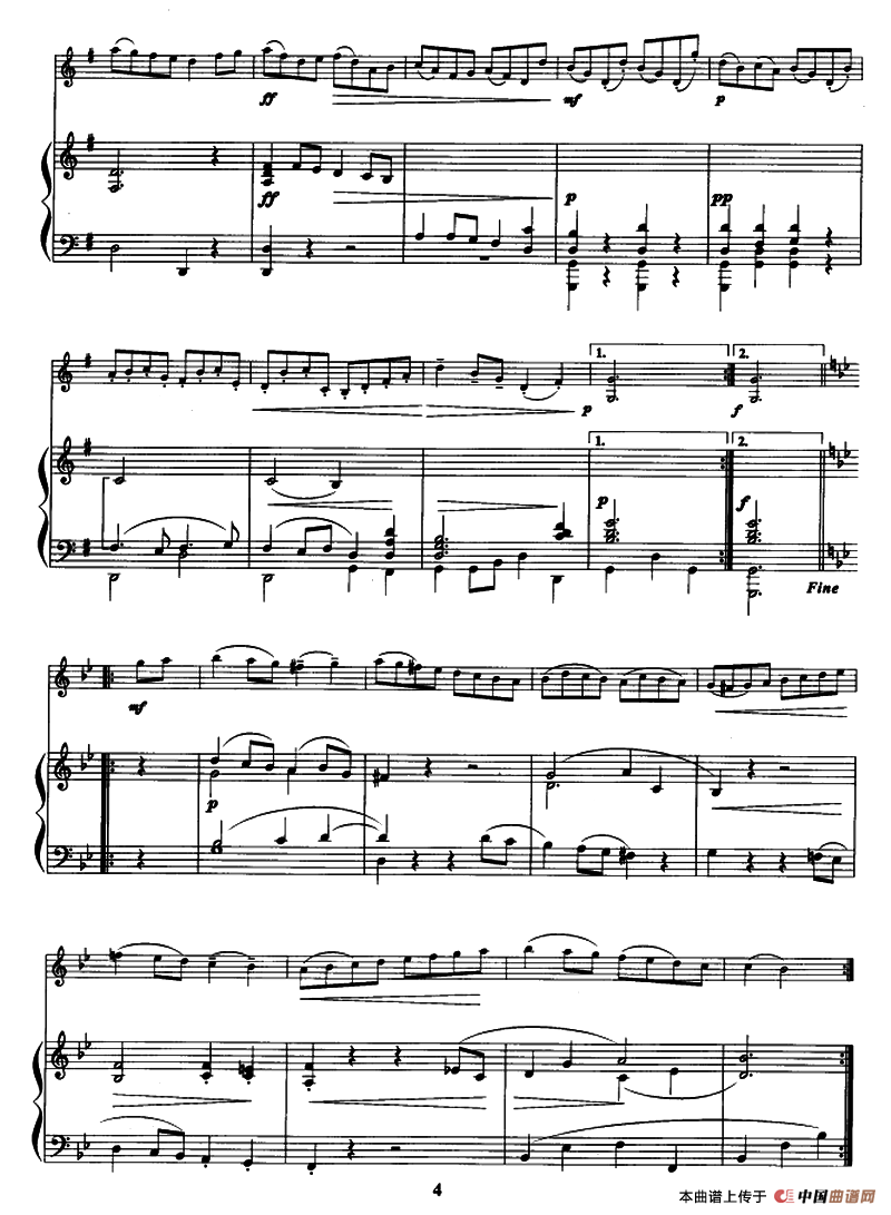 加伏特舞曲（小提琴+钢琴伴奏、巴赫作曲版）