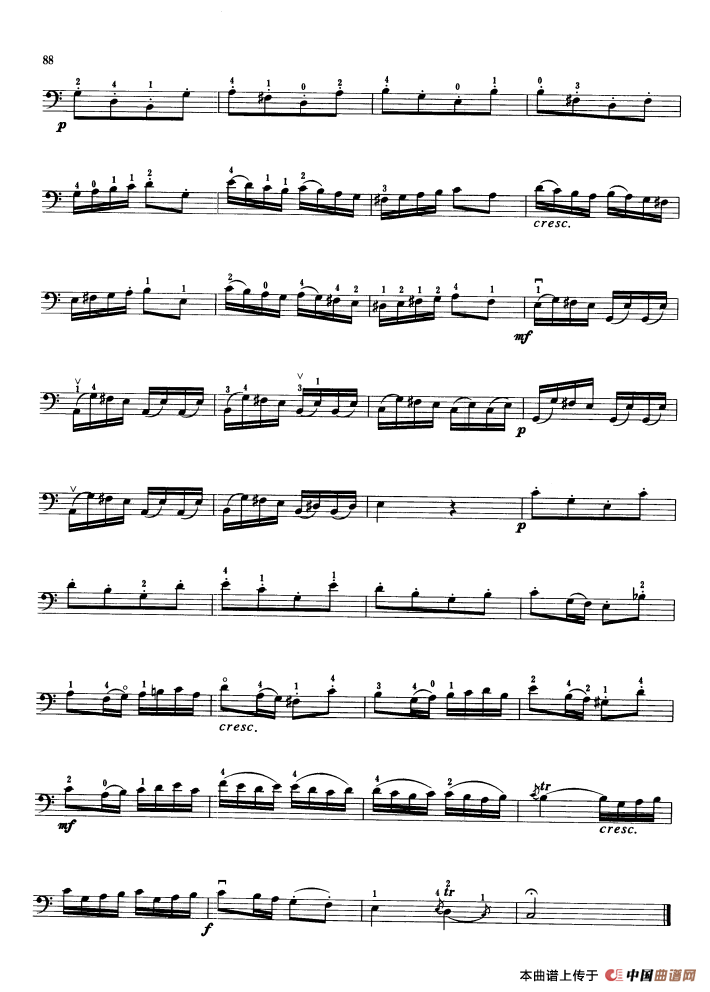 马尔切洛C大调奏鸣曲 （大提琴）