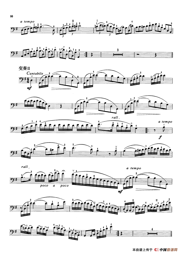 梅尔卡丹特主题与变奏（大提琴）