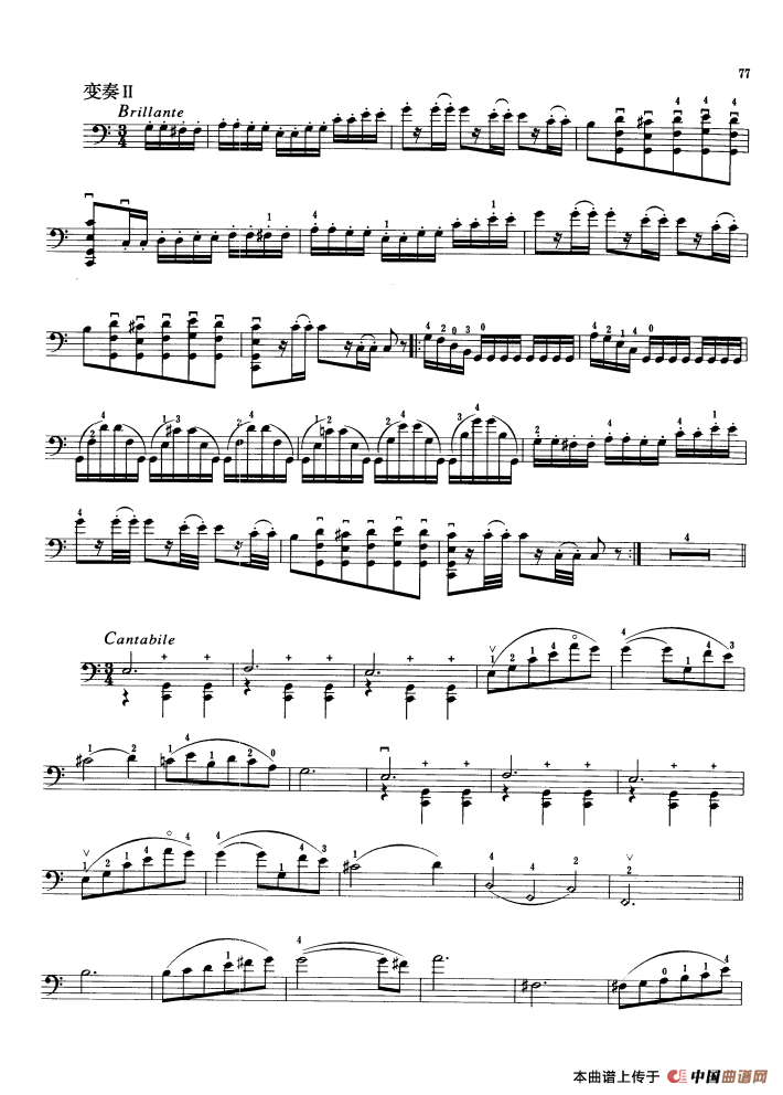 韦格尔主题与变奏（大提琴）