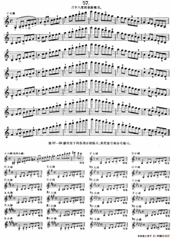 小提琴换把练习·作品第八号（第八节）