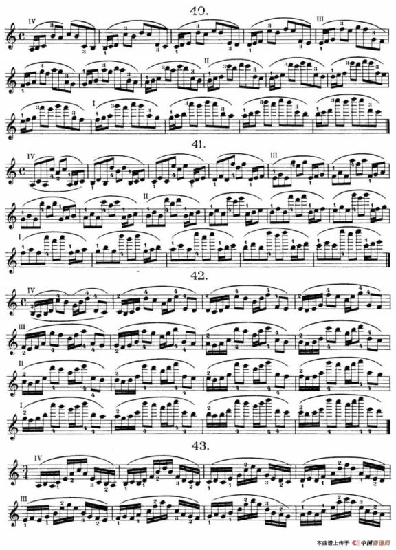 小提琴换把练习·作品第八号（第六节）