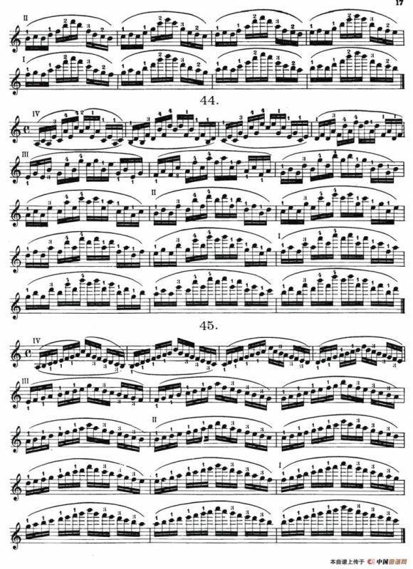 小提琴换把练习·作品第八号（第六节）