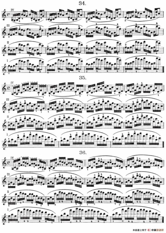 小提琴换把练习·作品第八号（第五节）