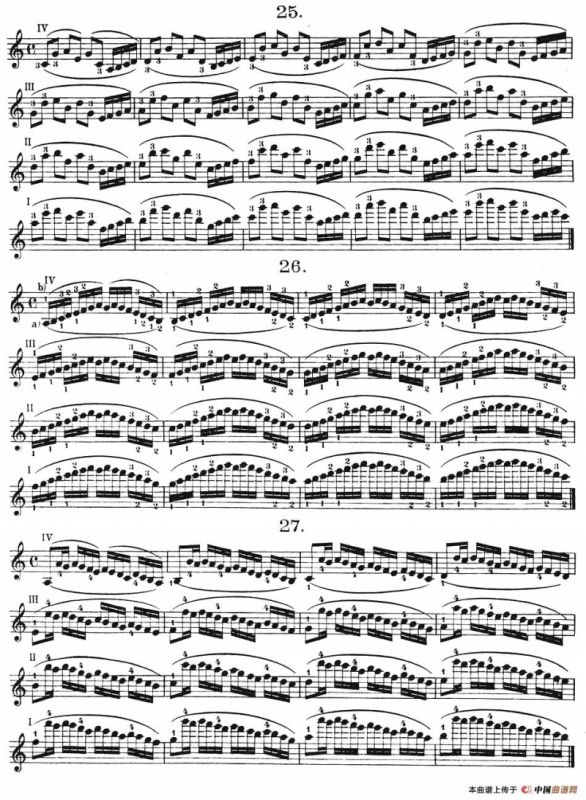 小提琴换把练习·作品第八号（第四节）