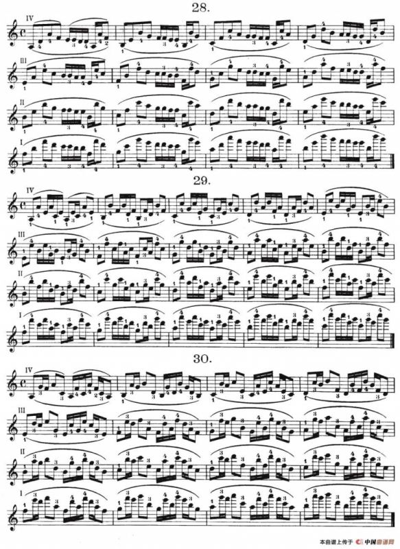 小提琴换把练习·作品第八号（第四节）