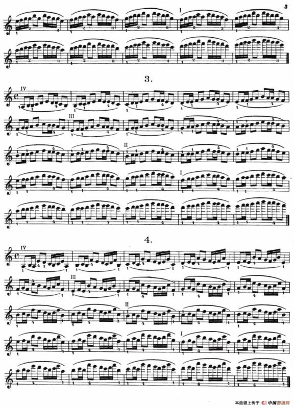小提琴换把练习·作品第八号（第一节）