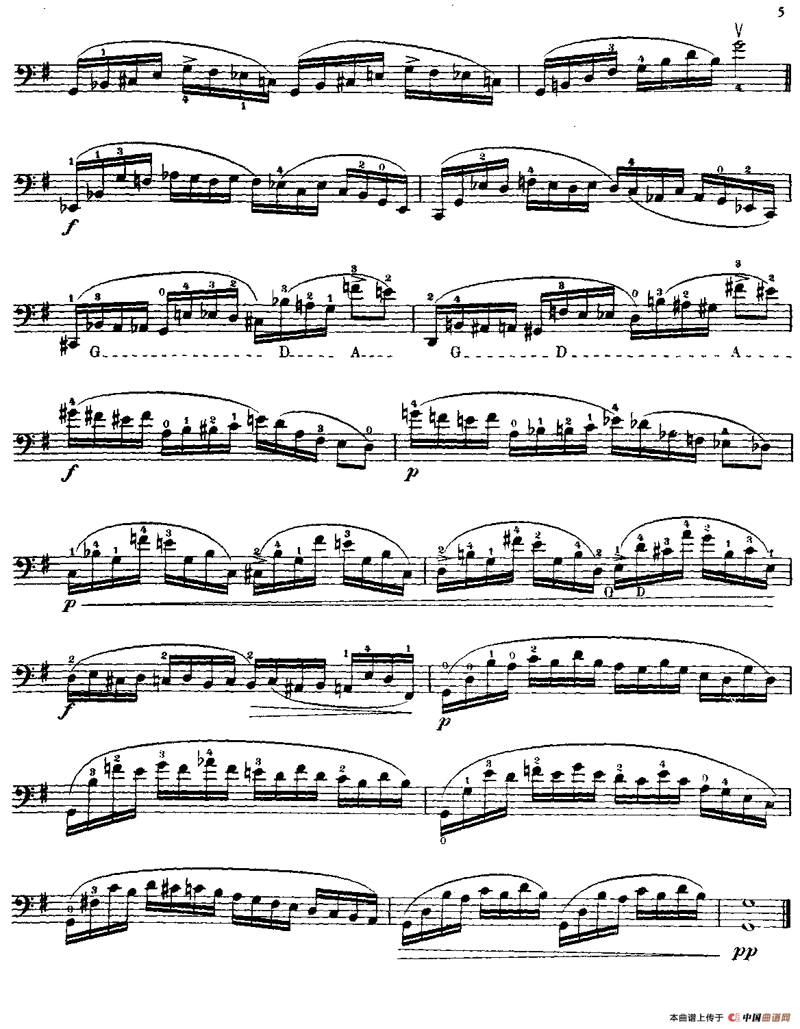 戴维波帕尔高级大提琴练习曲No2