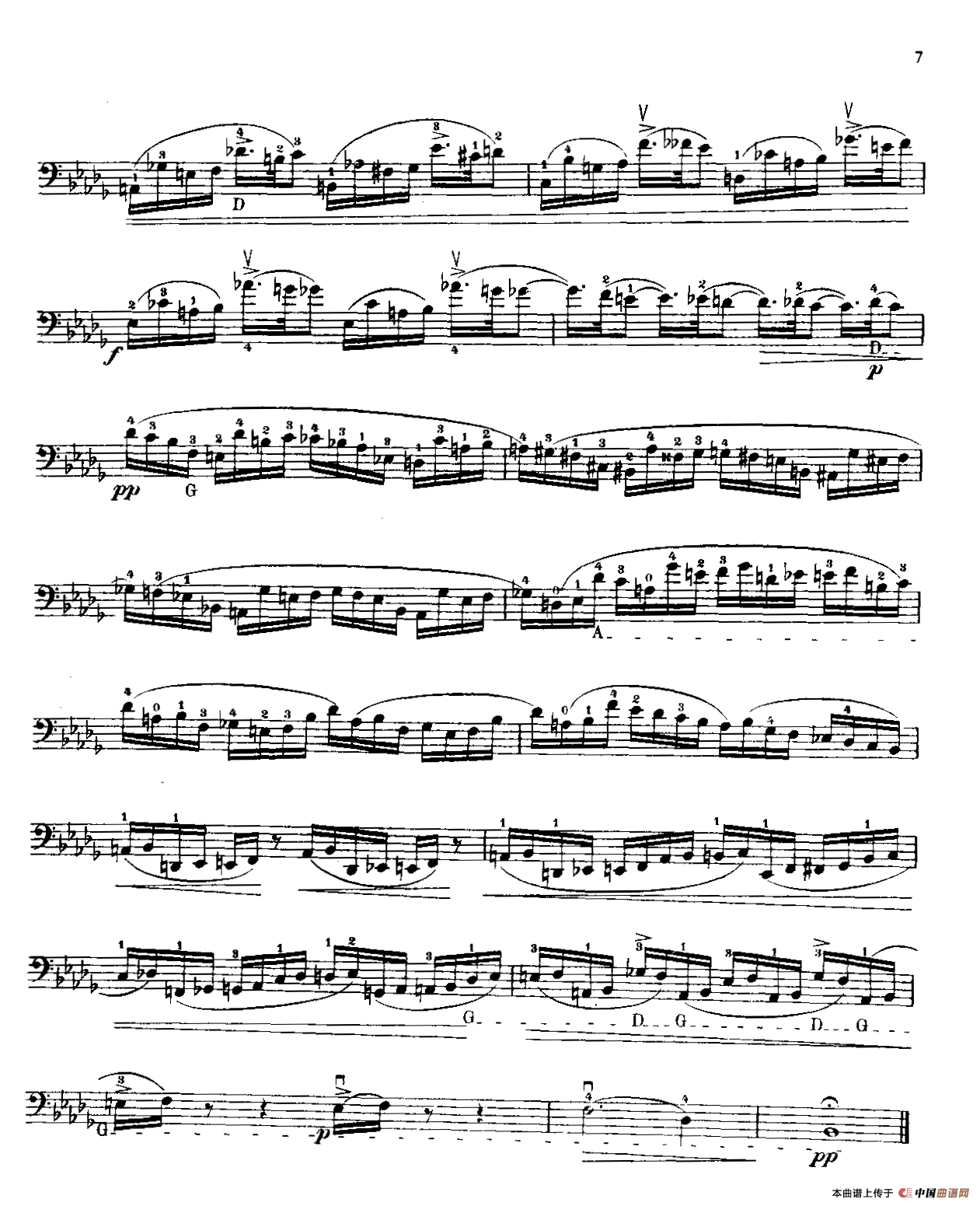 戴维波帕尔高级大提琴练习曲No3