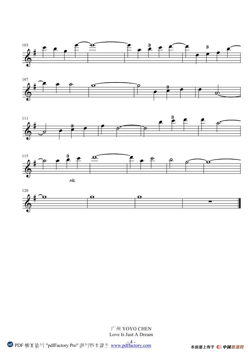 LOVE IS JUST A DREAM 爱只是一场梦 （小提琴谱）