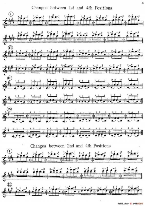 小提琴换把练习曲（第一部分）
