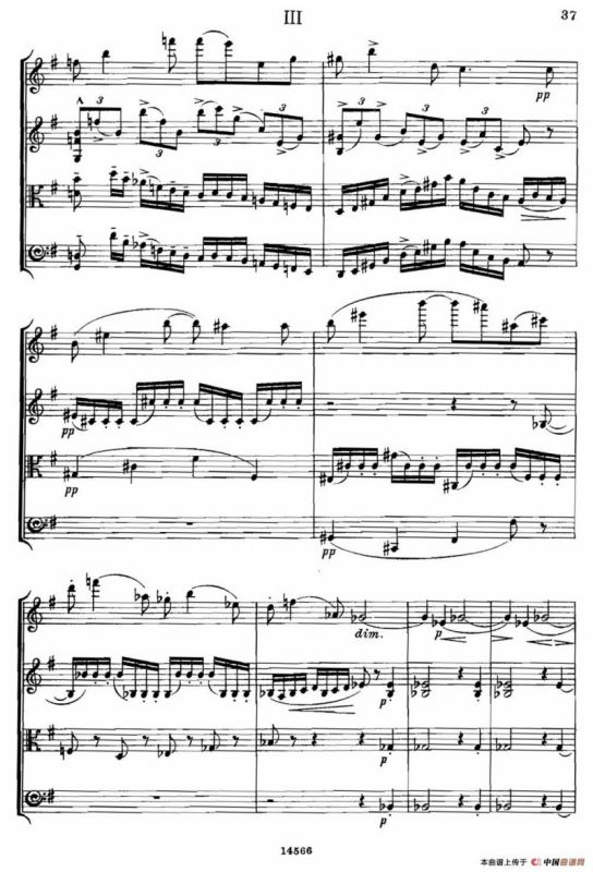 QUARTET Op.83（第三部分）（弦乐四重奏）