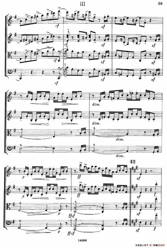 QUARTET Op.83（第三部分）（弦乐四重奏）