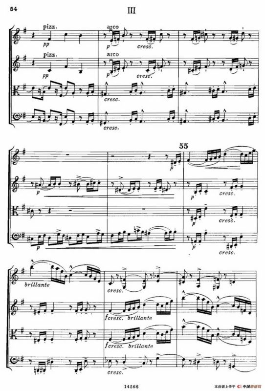 QUARTET Op.83（第三部分）（弦乐四重奏）