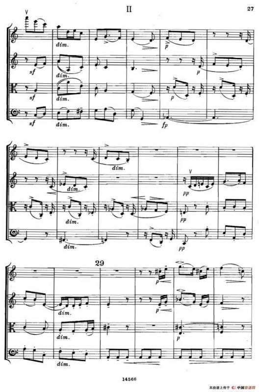 QUARTET Op.83（第二部分）（弦乐四重奏）