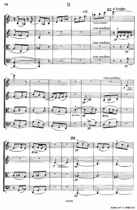 QUARTET Op.83（第二部分）（弦乐四重奏）