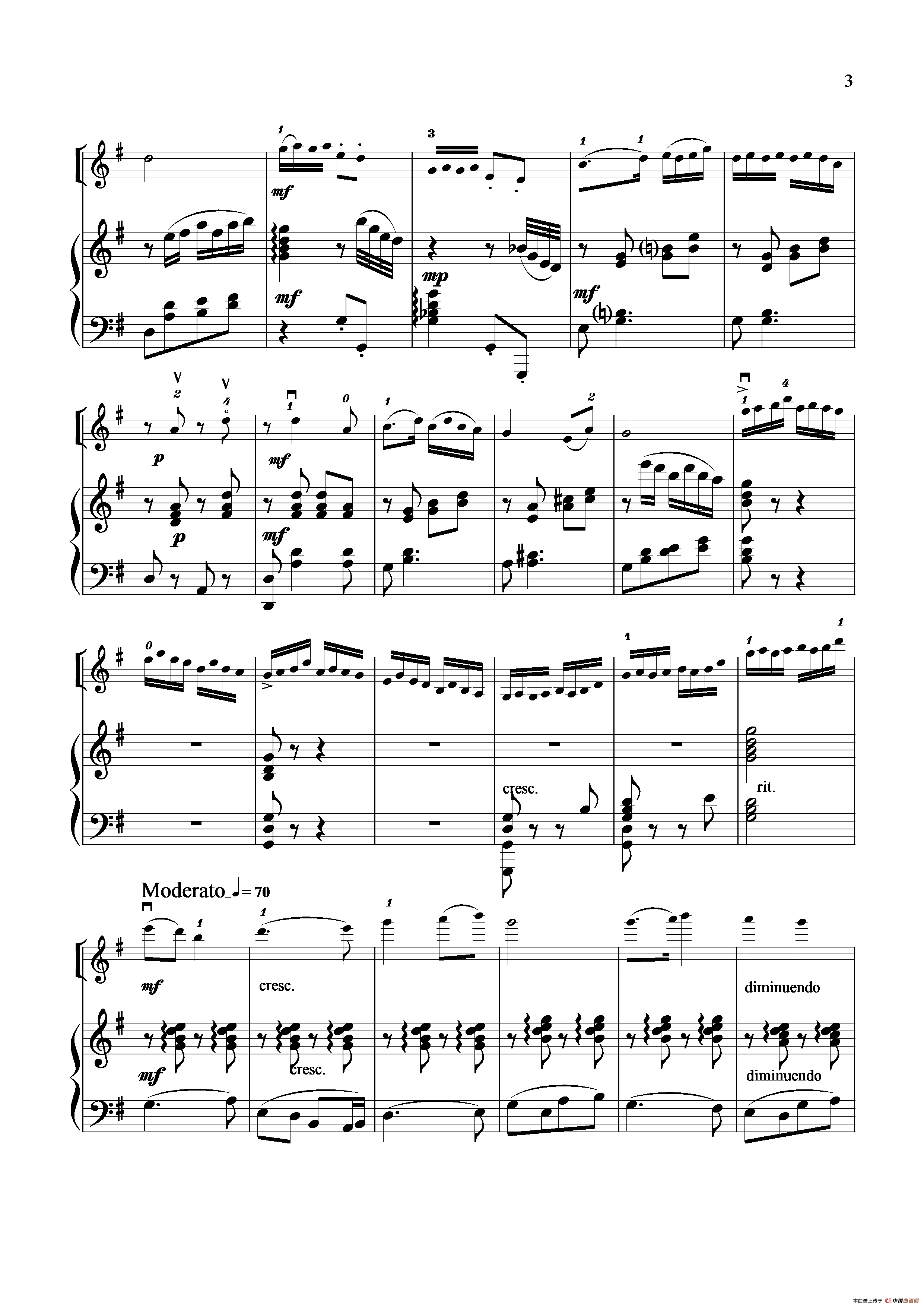 扑蝶舞曲（小提琴独奏+钢琴伴奏）