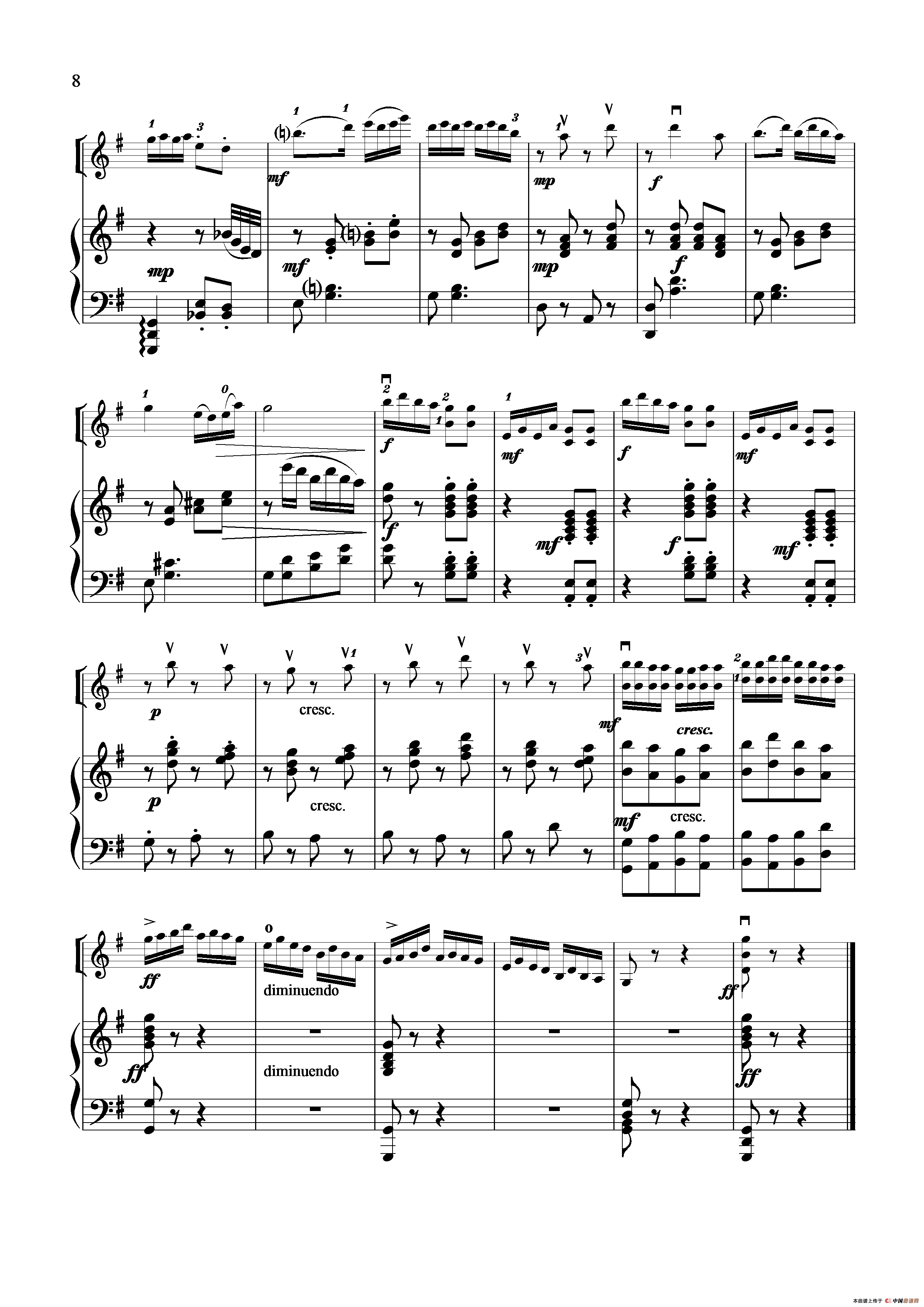 扑蝶舞曲（小提琴独奏+钢琴伴奏）