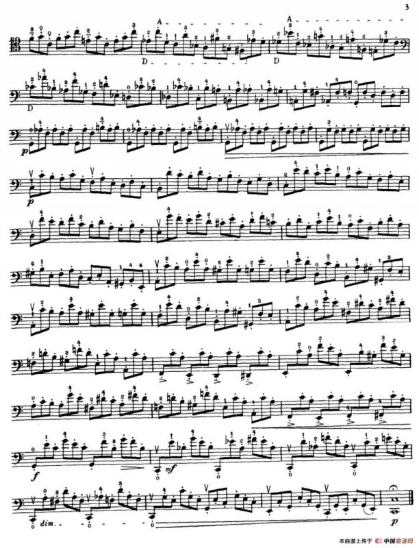 大提琴高级练习曲40首 No.1