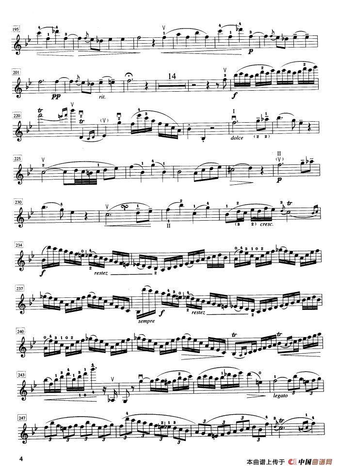 bB大调第六协奏曲（P.Rode）（小提琴分谱）