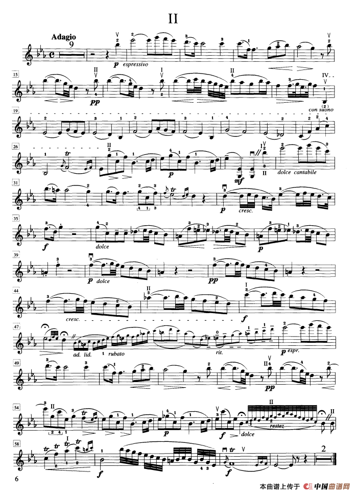 bB大调第六协奏曲（P.Rode）（小提琴分谱）