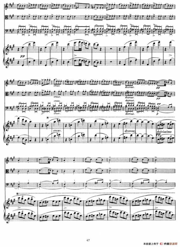 A大调鳟鱼五重奏（P41—50）（弦乐+钢琴）