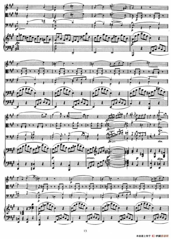 A大调鳟鱼五重奏（P11—20）（弦乐+钢琴）