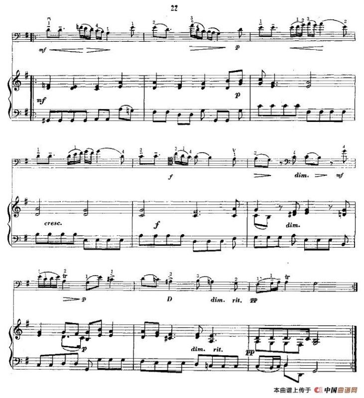 行板如歌（大提琴+钢琴伴奏）