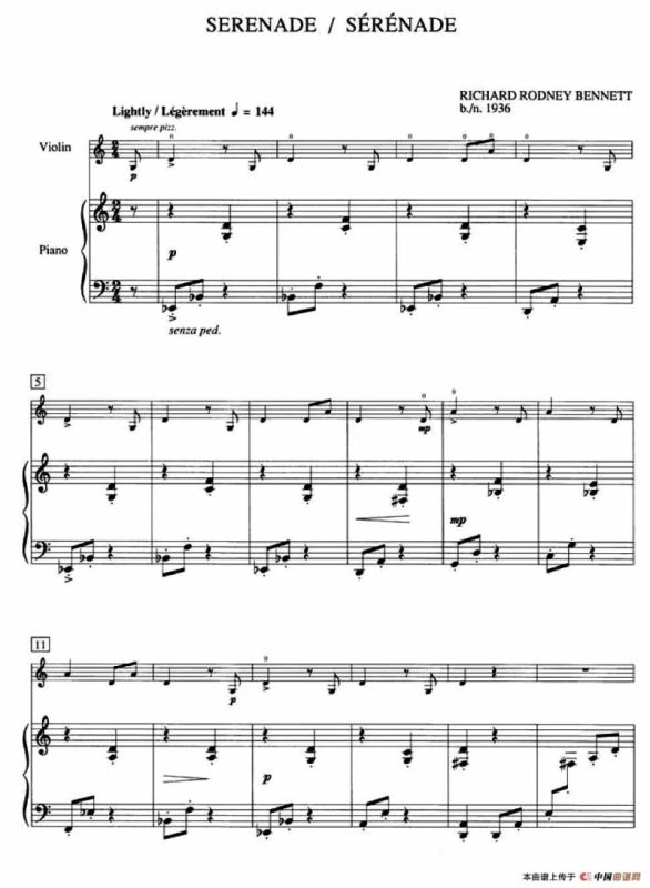 Serenade （加拿大小提琴考级·预备级）