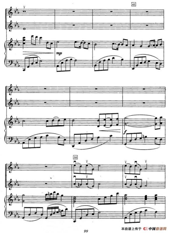 为了你（选自《冬日恋歌》）（小提琴二重奏+钢琴伴奏）