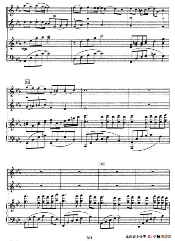 为了你（选自《冬日恋歌》）（小提琴二重奏+钢琴伴奏）