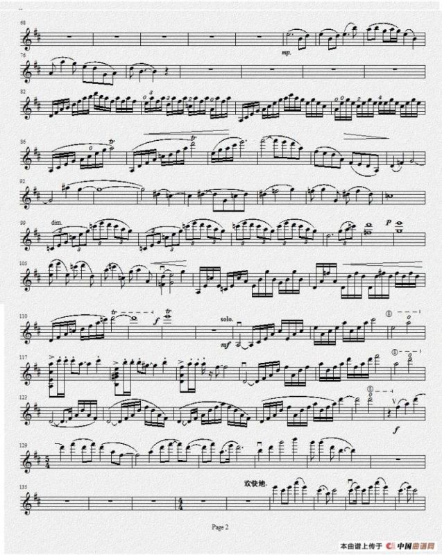 b小调第一小提琴协奏曲第三乐章（独奏小提琴分谱）