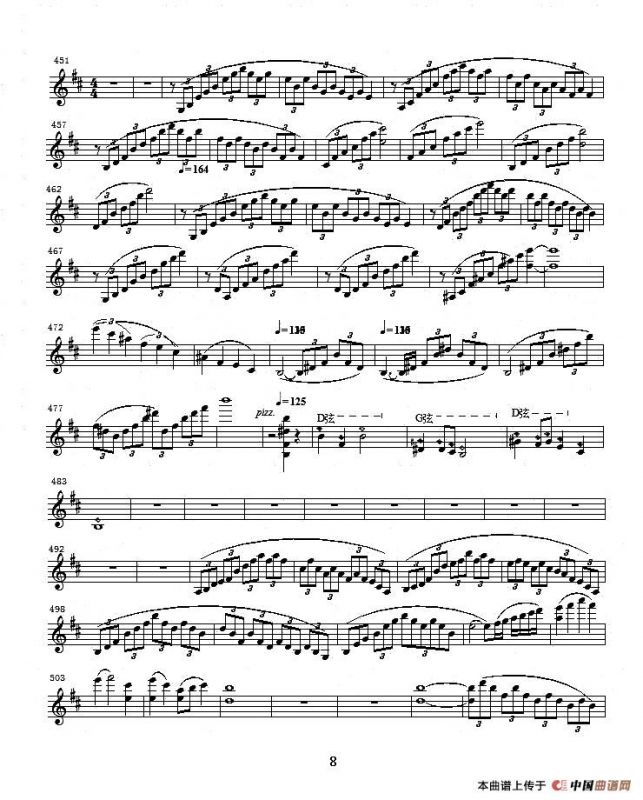 b小调第一小提琴协奏曲第一乐章（独奏小提琴分谱）