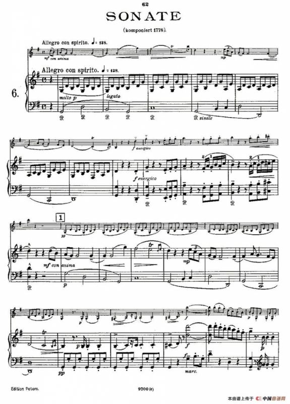Mozart - Violin Sonata No.6, KV. 301（第六小提琴奏鸣曲）
